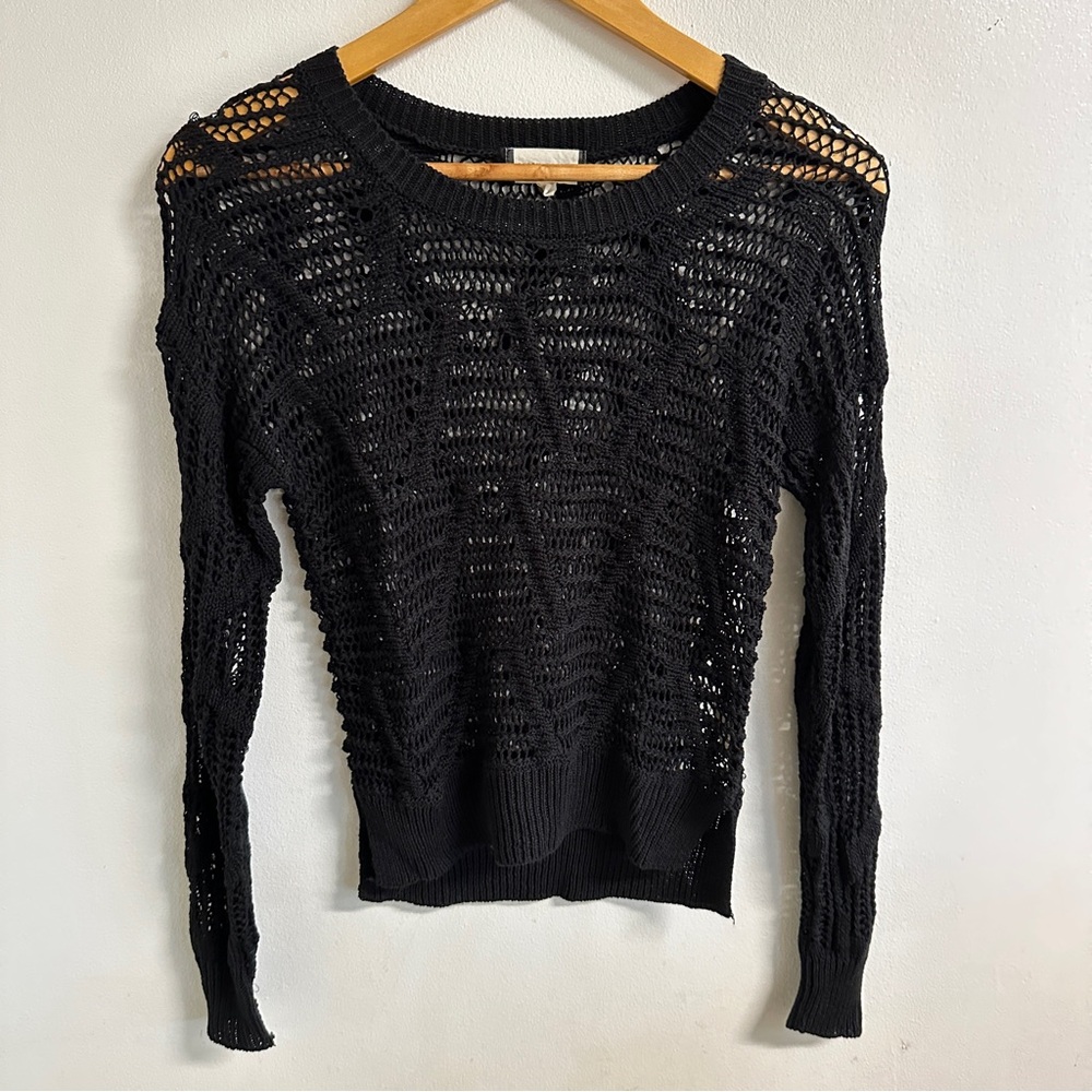 Black Sheer Knit Sweater